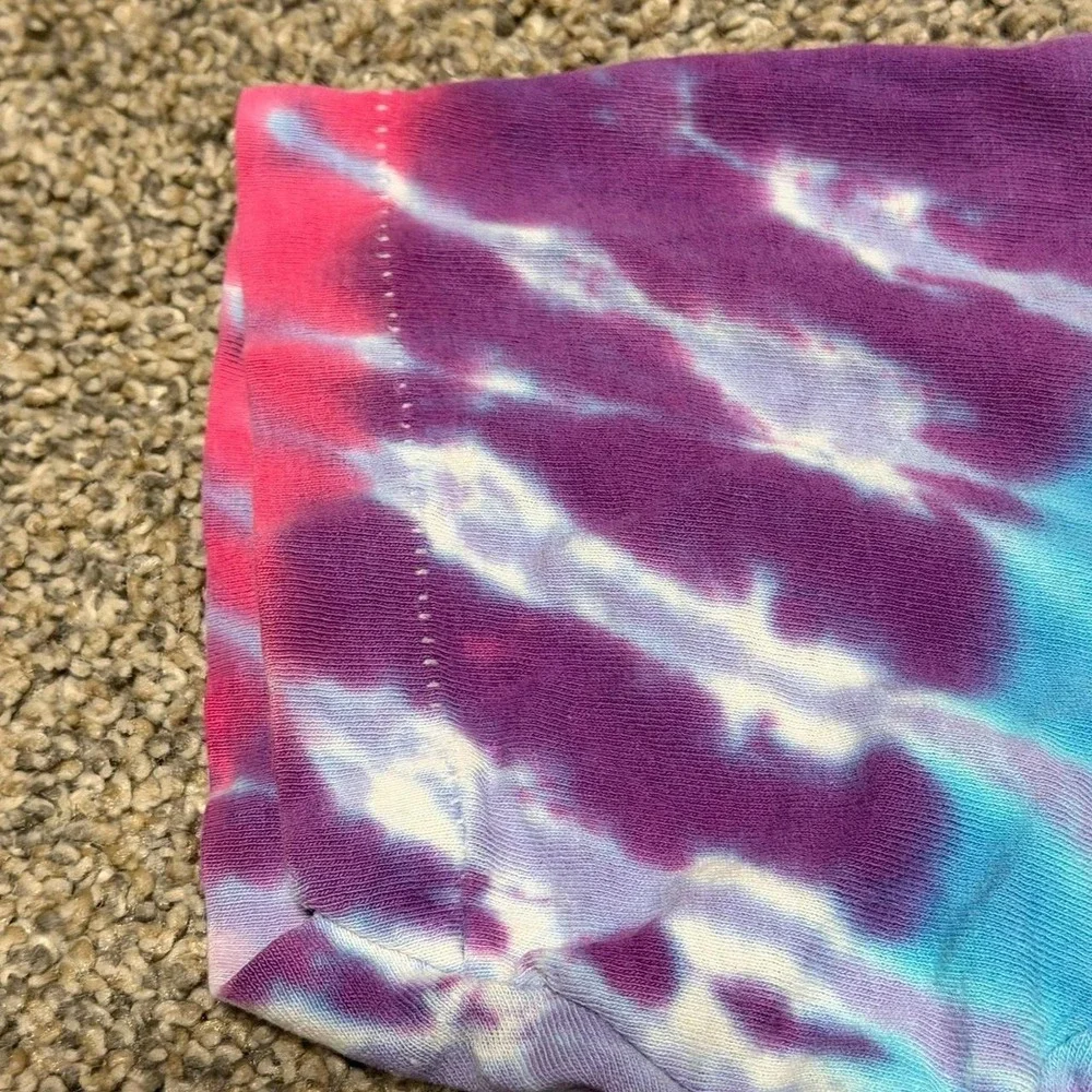 Vintage Fruit of the Loom Youth Small Tie Dye T Shirt Rainbow Spiral 90s